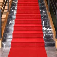 Alfombra roja gruesa, apertura de boda, entrada a la tienda, área grande antideslizante de uso a largo plazo para escalera de bienvenida, uso comercial - Rojo - Ver 5