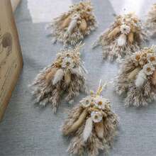 1/2/3/6/10pcs Decorative Mini Dried Babys Breath Flower Bouquet, Preserved Floral Suitable For Wedding, Home Decor, Autumn Decoration - Beige - View 5