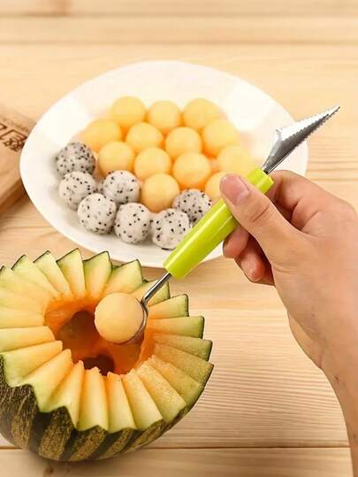 1 件创意水果挖球器、不锈钢西瓜挖球器、雕刻刀水果刀拼盘冰淇淋工具、西瓜勺厨房烘焙工具、水果勺、不锈钢水果球挖掘器、可重复使用的西瓜勺、蔬菜和水果工具、其他水果和蔬菜工具、不锈钢水果切割工具、厨房用具和小工具