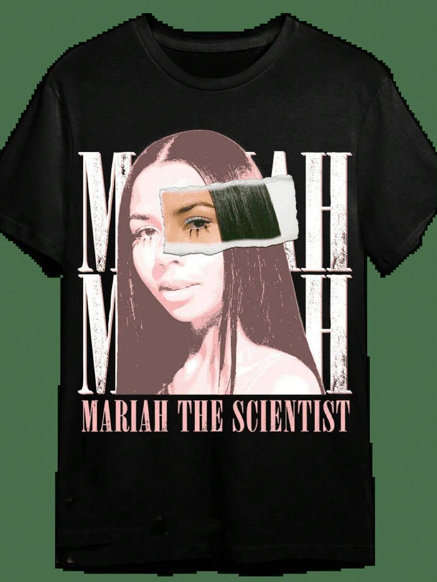 Women Men Mariah Scientist Rapper Young-Hop Tee Tshirt, Women Tee Classic Thugs Print Round Neck Short Sleeve-Shirt Y2K Vintage Streetwear Graphic Oversized Cotton Women Tops&High Street Printed-ShirtSuitable Both Men And Wo - A3 - 查看 1