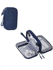 Multifunctional Organizing Pouch Nylon Multiple Pockets Handbag Organizer With Mesh Grid Large Capacity Purse Large Dual-Zipper Toiletry Bag With Multiple Compartments For Women/Men Short Distance Travel Toiletries Bag Travel Essentials Storage Bag For Back To School Waterproof Electronic Storage Bag - Multicolor - View 21