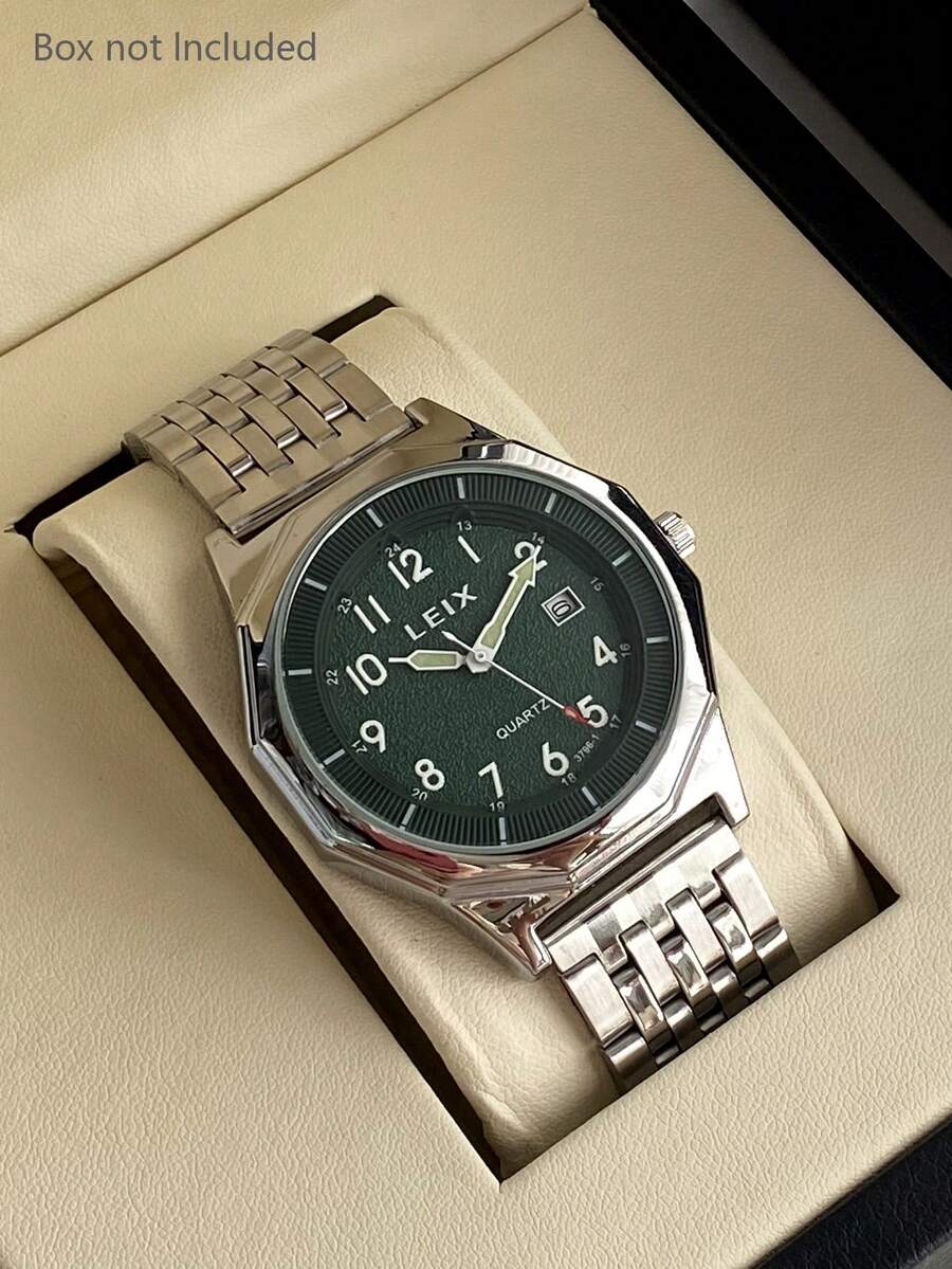 1PC Men's Watch With Calendar Wear-Resistant Steel Band, Classic Fashion Sports Style Suitable For Occasions, Dates, Business, Gifts, Quartz Watch - MEN - View 1