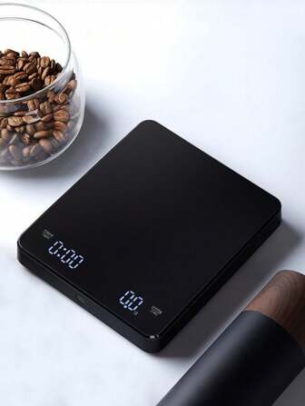 [最佳礼物][带计时器][防水]1 件多功能食品秤、带计时器的数字咖啡秤、高精度电子秤、便携式厨房秤、意大利手持式咖啡秤、Type-C 可充电咖啡秤，用于冲泡和滴滤咖啡，非常适合烘焙和测量配料。生活中必备的称重工具。