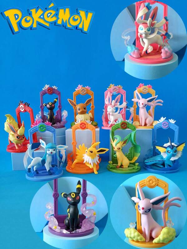 pokemon Pokémon, Eevee Multi-Form Blind Box Ornaments , Is A Perfect Birthday Party And Boyfriend Gift, Suitable For Display In The Bedroom, Study, Living Room, Kitchen, Bathroom, Etc., Birthday Gift Toys, Pikachu, Handmade Sets, Is An Ideal Gift For Enthusiasts