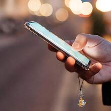 100 piezas de Cordón de teléfono negro con anillos divididos plateados | Versátiles para teléfonos celulares, USB, MP3, llaveros y proyectos DIY - Negro - Ver 4