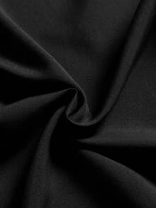 Women's Middle Eastern Dress, Solid Color High Neck Long Sleeved Extended Loose Muslim Robe - Black - View 7