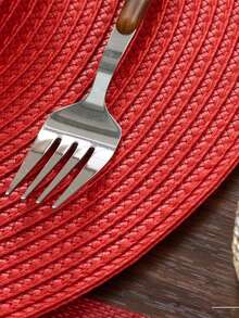 1/4/6 Pcs 15 Inch Round Woven PP Placemats, Washable Non-Slip Heat Resistant, Suitable For Home Dining Table Decor, Holiday Party, Wedding, Outdoor - Multicolor - View 9