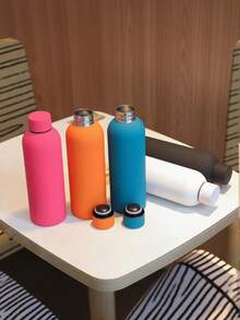 500ML/16.9oz 小口哑光户外运动水瓶，大容量不锈钢保温杯，适合露营、徒步旅行、真空瓶、时尚旅行杯，适合女性、学生、派对礼物