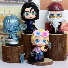 Harry Potter Conjunto de 8 bonecos de ação Harry Potter - Chibi, alunos de Hogwarts e diretor, bonecos colecionáveis - Inclui Harry, Hermione, Ron, Draco, Snape, Luna e Murta - Brinquedos em miniatura do mundo mágico, presentes para fãs e colecionadores