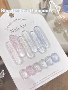 MISS SHAKA 10ml Spring Summer Nails Hot Selling Super Flash White Pink Blue Broken Diamond Gel Nail Polish 2025 Whitening New Style Nail Salon Nail Art Home DIY Nail Design For Women And Girls Nail Supplies