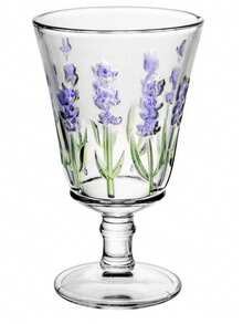 Jug With 6 Crystal Glasses Lavender Hand Painting 1.3l - Lyor