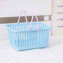 1/7 piezas Cestas de almacenamiento apilables contemporáneas de plástico para organizar el escritorio - Perfectas para la decoración del hogar, oficina y dormitorio, útiles y accesorios de oficina, estanterías - Multicolor - Ver 4