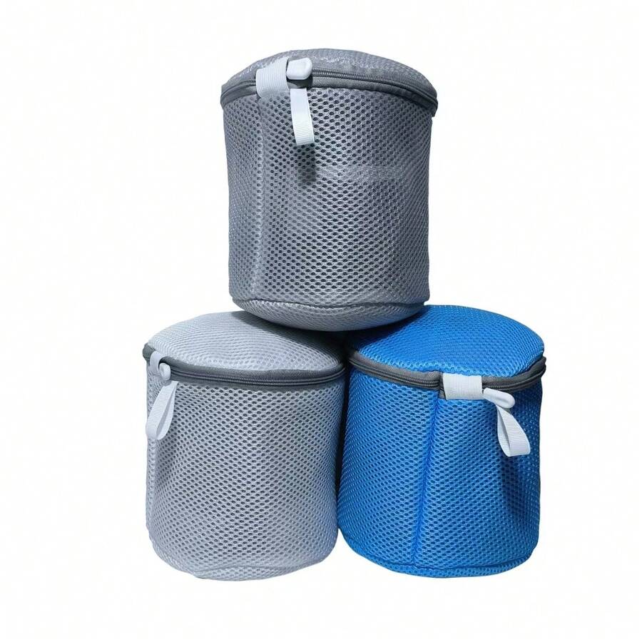 Bolsa de lavandería de tres colores con material grueso resistente al desgaste, diseño anti-gancho y cremallera oculta, organizador de lavandería diario para sostenes delicados, lencería, bragas, calcetines, ropa interior, medias y prendas pequeñas, protector de lavandería plegable duradero para el armario del hogar y la residencia, artículo esencial para el día de la lavandería para lavados suaves, solución amigable para el viaje para una organización que ahorra espacio, adecuado para prendas delicadas, trajes de baño, nailon y artículos esenciales diarios en cargas pequeñas