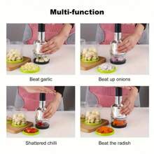 Cortador de ajo y mortero multifuncional de acero inoxidable, herramienta manual de corte y prensado de vegetales para la cocina, picador de cebolla, prensador de ajo, utensilios de cocina multifuncionales
