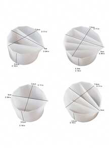 4 copos de silicone com divisórias, copos grossos reutilizáveis e à prova de derramamento com 2 a 5 compartimentos, brancos - Branco - Ver 5