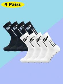 FLSHMCEN 1 par de calcetines deportivos para hombre para fútbol, baloncesto y otros deportes con almohadillas antideslizantes y sujetadores