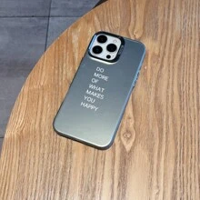 1 pièce Coque de téléphone en matériau IMD givré avec un design de lettrage motivationnel. Texture agréable à la peau, compatible avec 7/8, X/XR/XSMAX, 11, 12, 13PRO, 14, 14PROMAX, 15, 16, 16PROMAX, S25ULTRA, S24, S23, A53, A55, A54, A16, A15, A05, A06