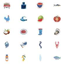 50pcs Cartoon Marine Style Stickers, Creative Doodle Stick-On Decals, Suitable For Decorating DIY Notebooks, Laptops, Luggage, Water Bottles, Glass Surfaces, Reusable Asymmetrical Shaped Stickers