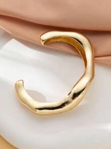 1 Brazalete asimétrico con forma de ola de lava, brazalete dorado, brazalete plateado, brazalete abierto de diseño exclusivo y creativo