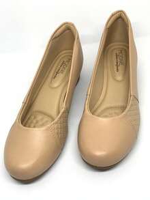 Sapato Scarpin Feminino Modare Salto Médio Ortopédico Joanete, Scarpin Bico Fino - Bege Napa 7032534 - Visão 3