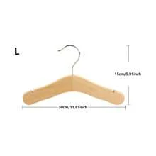5pcs/2pcs Natural Wood Tone Clothes Hangers, Baby Newborn Wooden Hangers For Kids Pets, 24/27/30cm, Non-Marking Wardrobe Hanger For Nursery, Bedroom, Closet, Retail Store, Kindergarten, Dormitory, Minimalist Design Suitable For All Seasons