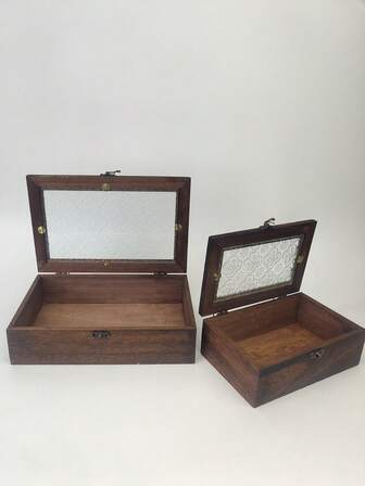 1 Piece Wooden Antique Home Decor Storage Box, Cosmetic And Sundry Storage Cabinet For Women Storage Organizer Travel Essentials Gift Back To School