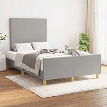 vidaXL Bed Frame Without Mattress 120x190 Cm Fabric Light Gray