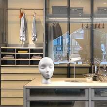 Modelo de cabeza de Maniquí de poliestireno para mujer, cabeza de espuma simulada práctica, ligera, duradera, portátil, moda para viajes en casa y salón - 1 - Ver 4