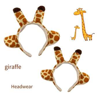 Giraffe & Deer Antlers Headbands, Cute Floral Deer Head Hoop Hair Accessories, Adults Novelty Hair Clips