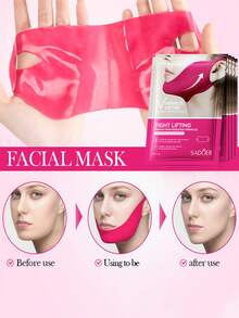 1/2/3/5/8/10/15/20pcs V-Shaped Face Lifting Gel Mask, Chin Lifting Tape, Skin Tightening Hydrogel Ear Hanging Mask - Multicolor - View 9