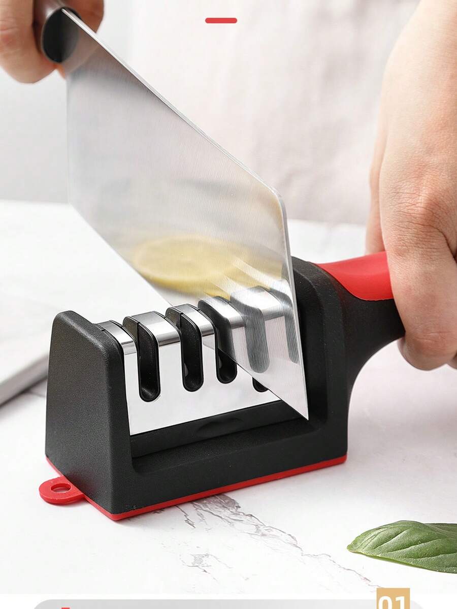 Sharpener Four-Section Rapid Sharpening Diamond Sharpening Multifunctional Sharpening Kitchen Knife Sharpening Stone Hand-Held Sharpening - Multicolor - View 1