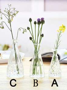1pc Glass Flower Vase, Modern Clear Vase For Flower,Home Decor,Flower Vase,Centerpiece,Table Decor - Clear - View 11
