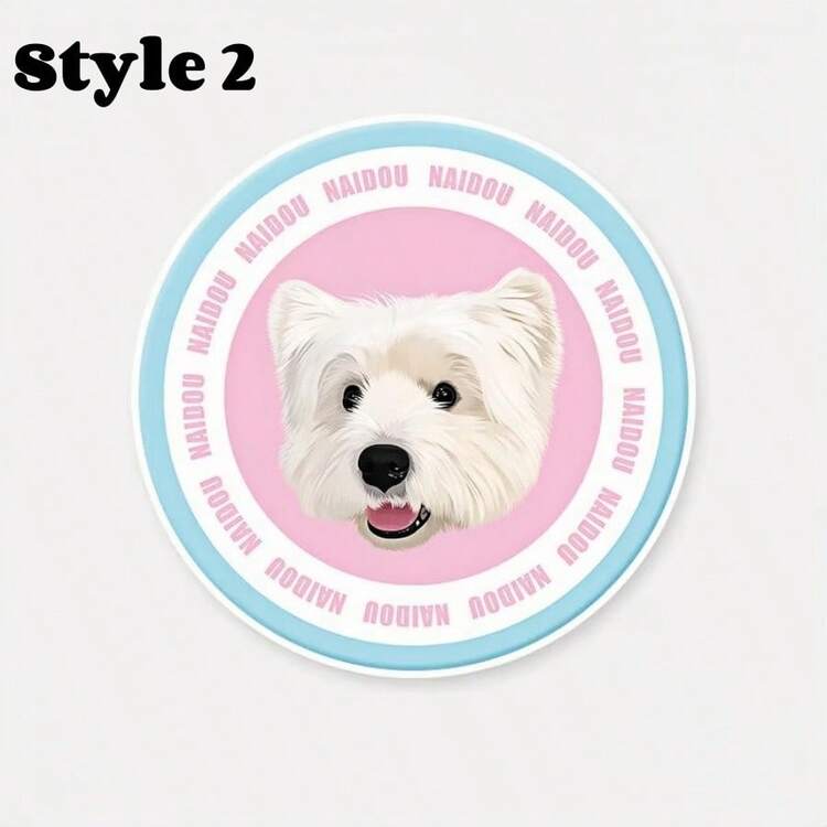 1pc Pet Round Carpet, Personalized Dog Or Cat Portrait And Name Carpet, Soft Plush Animal Portrait Mat, Cute Unique Floor Decor, Perfect Gift For Pet Lovers, Ideal For Birthday, Anniversary, Valentine's Day, Christmas - Multicolor - View 6