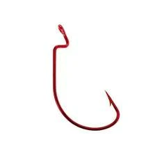 50PCS/Box Lure Steel Worm Crank Hook Set Carp Fishing Hook Saltwater Sea Single Hooks - Red - View 4
