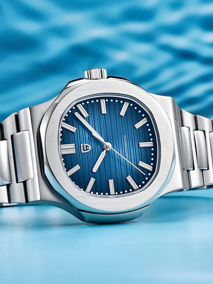 Reloj clásico vintage azul de acero inoxidable para hombres PAGANI DESIGN, con cristal de zafiro, luminoso, resistente al agua, PD-1728 - Unitalla - Añade 9