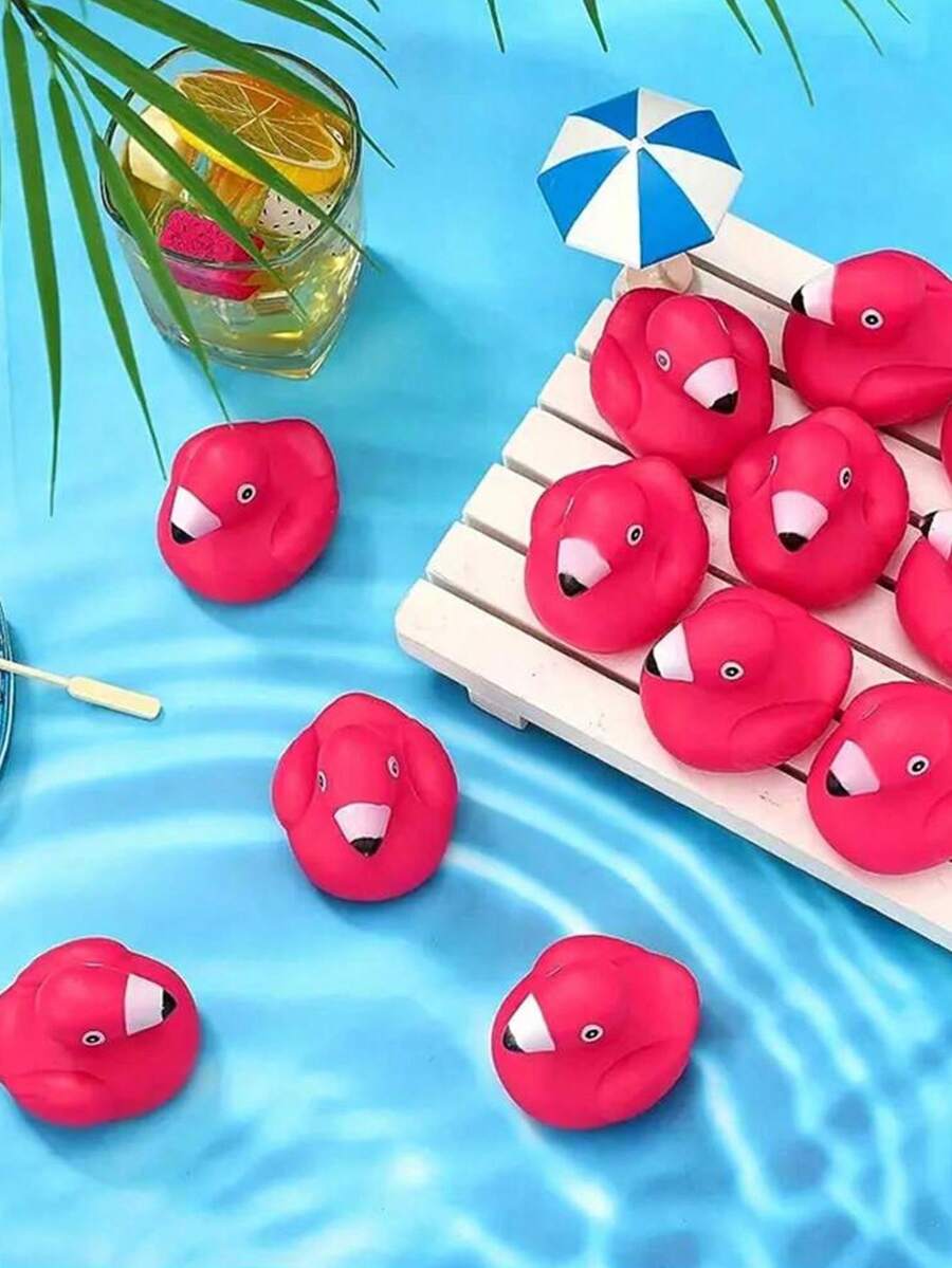 10pcs Shiny Sequin Rubber Ducks - Perfect For Cruise, Car, And Valentine's Day Gifts | No Batteries Required | Ideal For Parties And Events - Multicolor - View 1