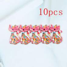 Set de 5 piezas/10 piezas Colgante de gato elegante de aleación, en múltiples colores, adecuado para la fabricación de joyas, decoración de collares, manualidades DIY, llaveros