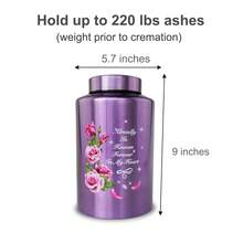 Up To 220 Lbs Large Cremation Urns For Adult Human Ashes, Decorative Urn For Male Female Ashes With Velvet Bag - Hoa-Tím - Xem 3