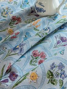 1 pièce Nappe rectangulaire à franges florales, décoration romantique minimaliste pour la cuisine, la salle à manger, les mariages et les tables de fête