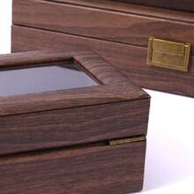 6-12 Grids Wooden Watch Box Jewellry Display Storage Organiser Case Gift For Men Back To School Dormitory Storage - Brown - View 5