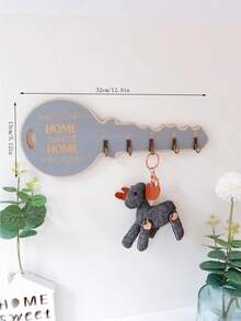 Key-shaped Hook With 5 Hooks, White