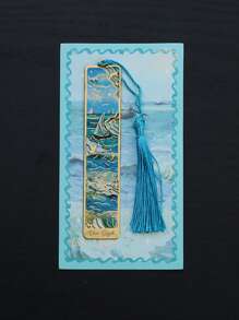 1 Metal Bookmark With Tassels, Gold Hollow Bookmark, Van Gogh Oil Painting Themed Bookmark, Reading Accessory Gift, Suitable For Book Lovers, Writers, Readers, Students, Teenagers, Men, Women, And Adults. This Is The Perfect Gift For Family Or Friends. Back To School Supplies