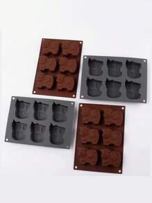 6 Stück/Set Braune Silikon Kuh-förmige Kuchenformen, hitzebeständige Backformen, Kuh-förmige Süßigkeiten- und Schokoladenformen für DIY Tortendekoration