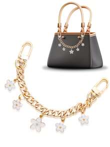 白色樱花包钥匙扣，手提包挂件，时尚简约金属链，送给女性和好朋友的礼物，汽车配饰，包包挂饰 - 白色 - 查看 7