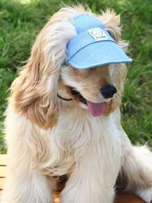 Adjustable Summer Dog Hat With Ear Holes, Breathable Polyester Baseball Cap For Small To Medium Dogs, Sun Protection Outdoor Hiking Pet Accessory