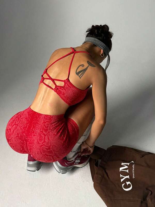 Sports Studio Women's Sports Yoga Suit, Suitable For Yoga, Running, Fitness, Spring And Summer Women's Fitness Clothing