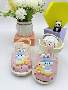 TEEOEC Sandals, Closed Toe Cartoon Cute Casual Breathable Protective Soft Thick-Soled Non-Slip Footwear - Pink - View 3