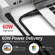 USB-A auf USB-C Kabel, Typ-C 60W Superschnell-Ladekabel, USB-C Nylongeflecht-Ladekabel kompatibel mit Apple 16 15/Plus/Pro/Pro Max, Galaxy S25 S24 S23 S22 S21 S20, Schnell-Ladekabel 60W USB-C auf USB-C kompatibel mit iPhone 16, 16 Pro Max, 15, 15 Plus, 15 Pro, 15 Pro Max, kompatibel mit Redmi, kompatibel mit OnePlus