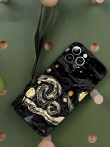 1 件黑色 TPU 星空绘画图案防震手机壳和 1 件黑色手榴弹扣腕带，兼容 、Android 手机（OPPO 等）、17 Pro Max、A14、A54、A52、A31 4G、A23、Redmi Note 8 Pro、Note 11 Pro 4G、Note 12 4G、OPPO A54 - 彩色 - 查看 6