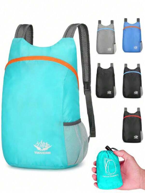 Mochila plegable con diseño floral de 20L, ligera, para acampada, viajes al aire libre - Ultra delgada, multifuncional, apta para senderismo, viajes, trabajo, compras | Fabricada en poliéster, con correas ajustables para los hombros - Apta para uso diario - Regalo perfecto para estudiantes y viajeros
